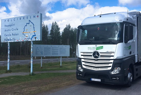 Truck der Rolling Cases GmbH am Polarkreis